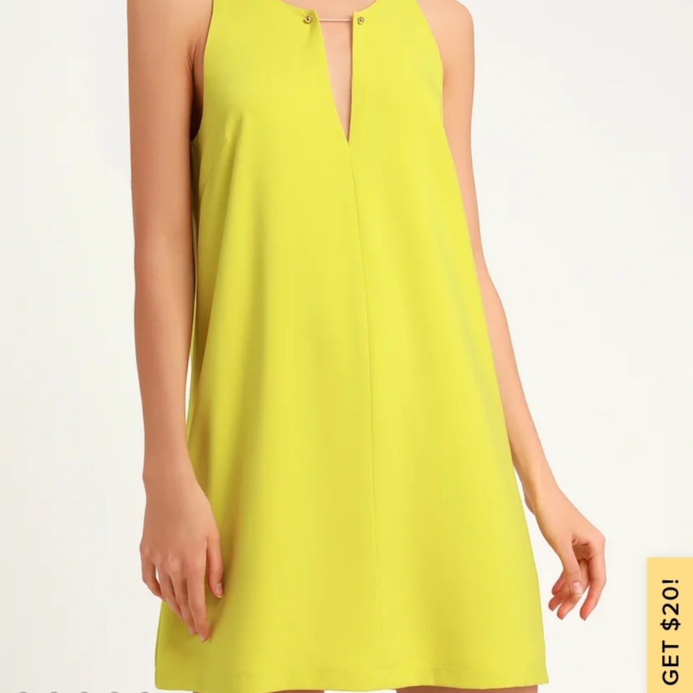 Lulu's Bar Chartreuse Dress